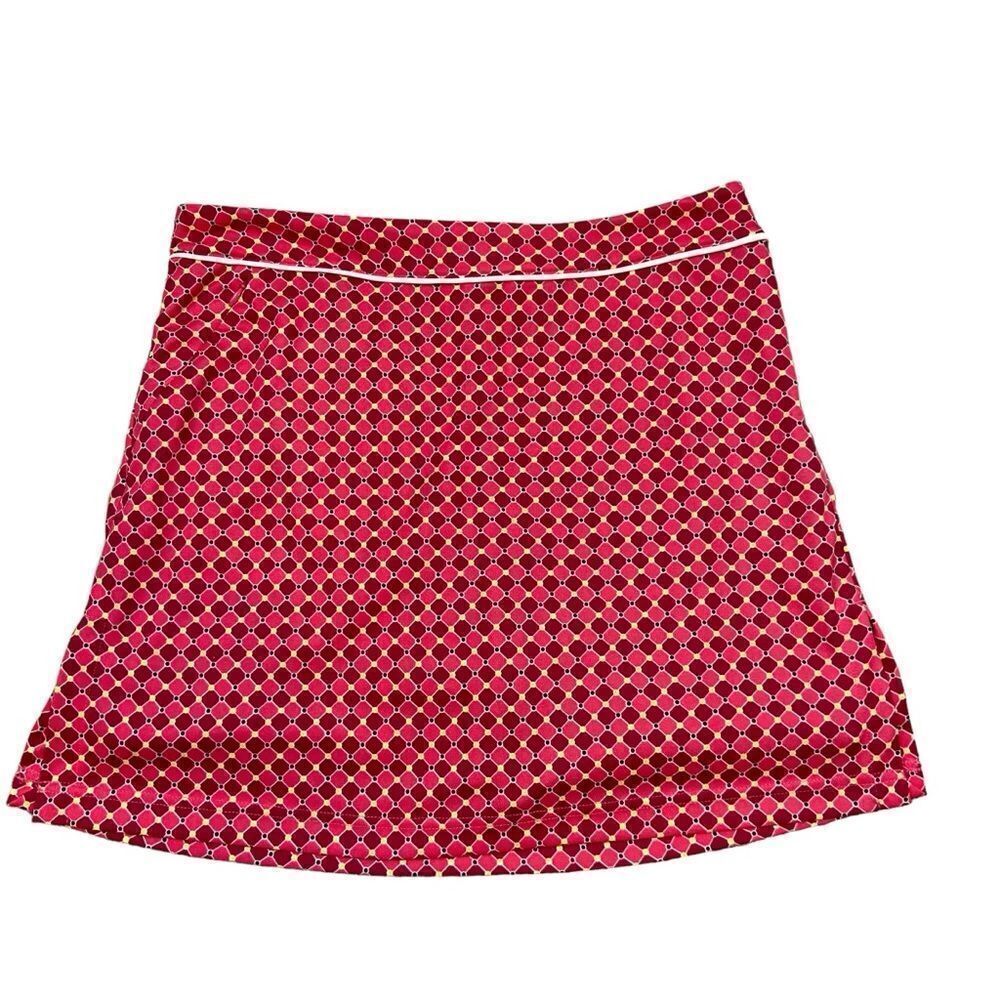 Ladies Tehama Hang ‘Em Dry Brand Red and Pink Diamond Print Skort Size‎ 4